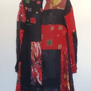 Lili Butler Sz 6 Silk Mock Neck Top